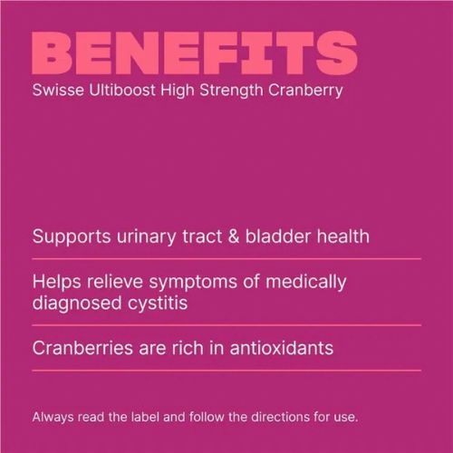 Swisse Cranberry 25000mg Supports Urinary Tract & Bladder Health 30 Capsules