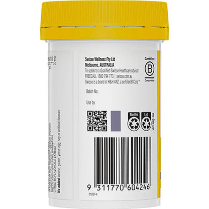 Swisse Daily Immune Support with Vit C and Zinc 60 Tablets