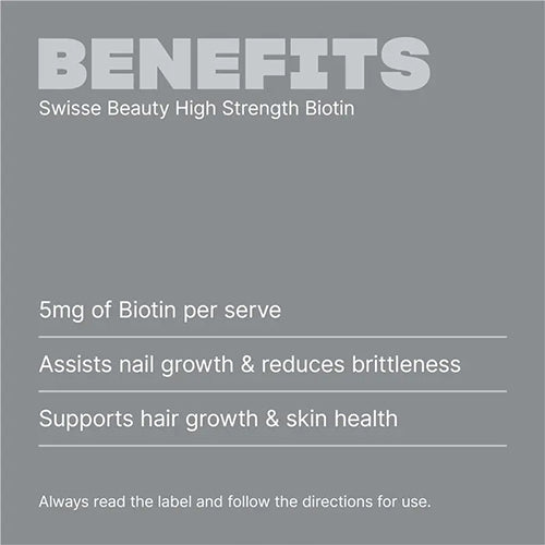 Swisse High Strength Biotin 5000mcg 100 Tablets