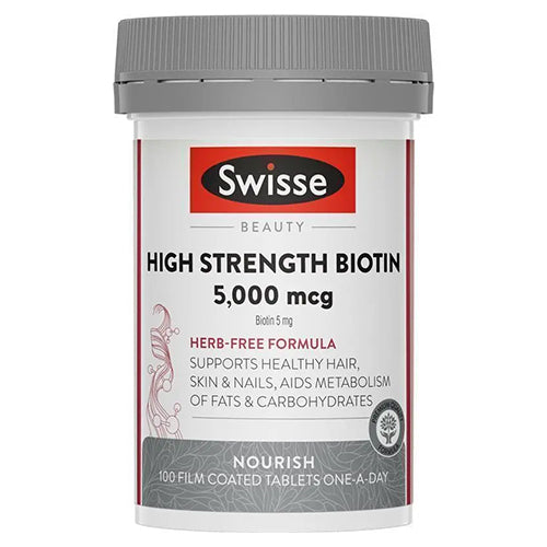Swisse High Strength Biotin 5000mcg 100 Tablets