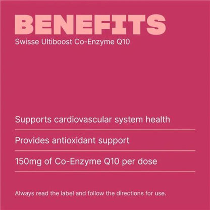 Swisse Ultiboost Co-Enzyme Q10 150mg For Heart Health & Energy Production  50 Capsules