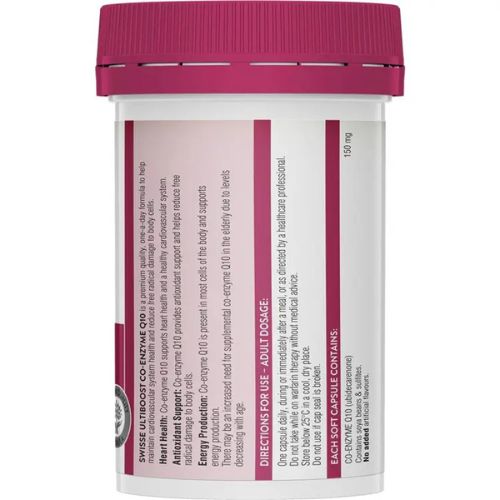 Swisse Ultiboost Co-Enzyme Q10 150mg For Heart Health & Energy Production  50 Capsules