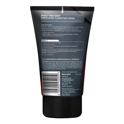 Nivea Men Deep Rapid Acne Clear Face Wash 150ml